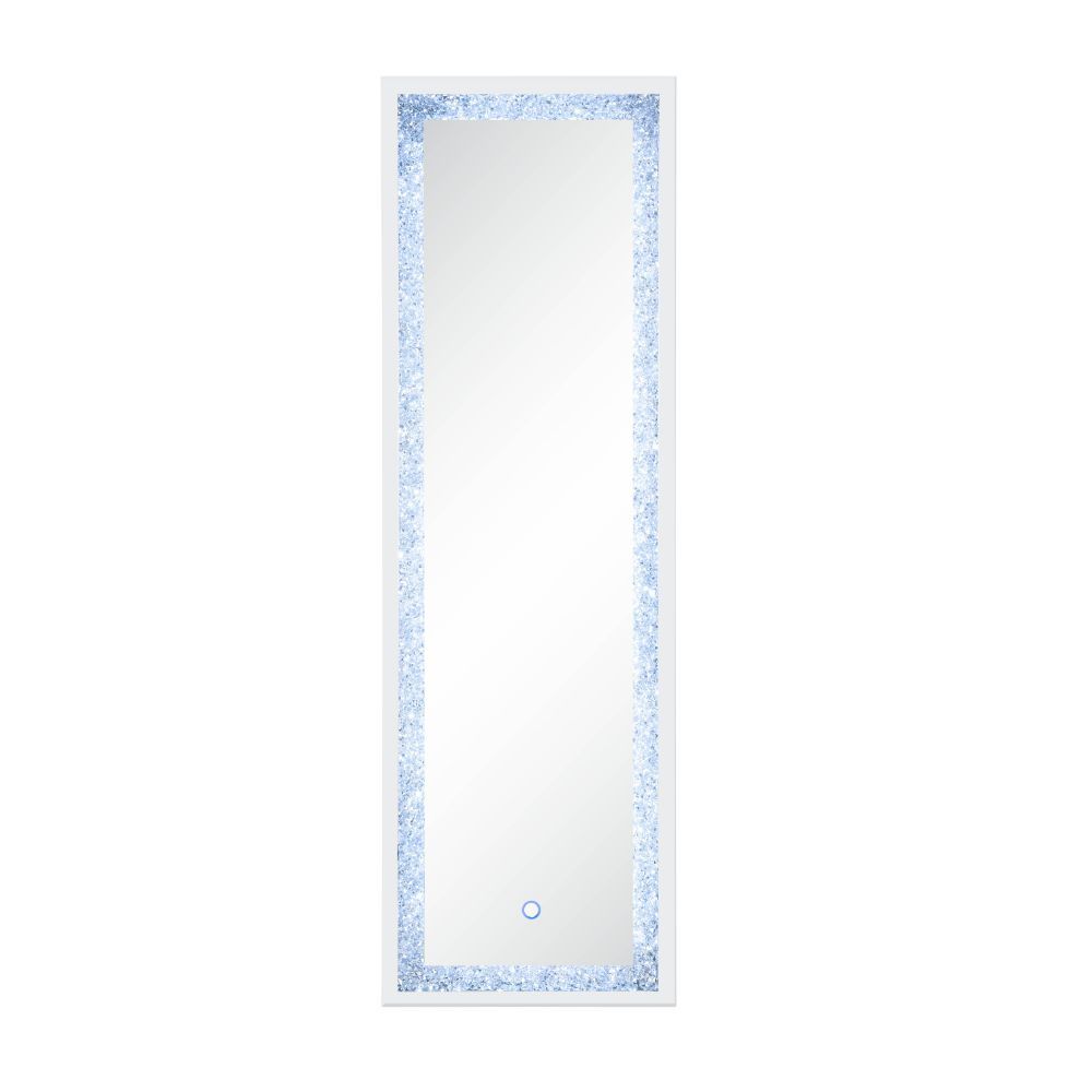 ACME Noralie - Floor Mirror - Mirrored & Faux Diamonds - 60" | Meri Furniture
