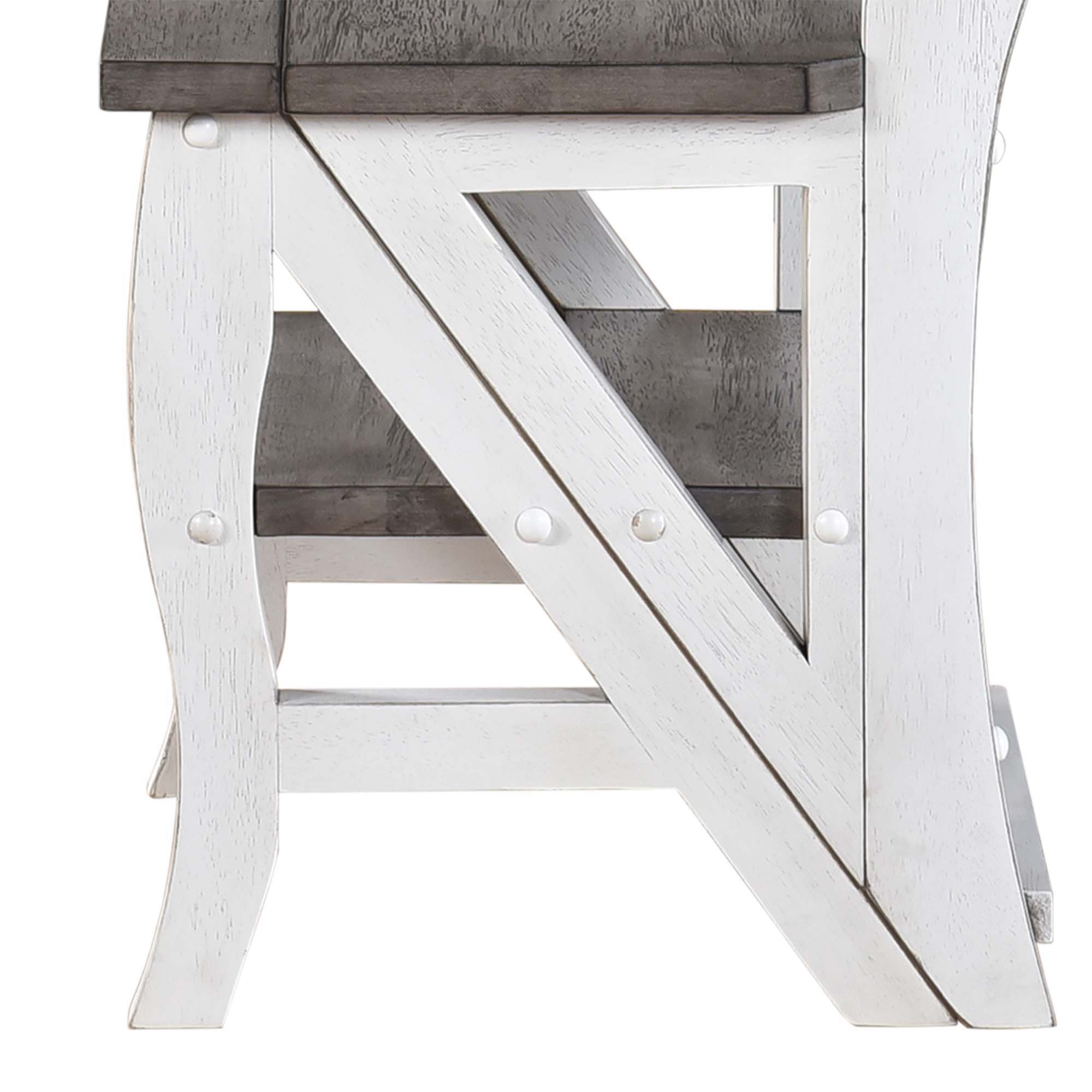 Solid Wood Foldable Ladderchair Dual Purpose Stepladders Step Display Stand Flower Stand Forhome, Library, Kitchen - Antique White / Sandstone