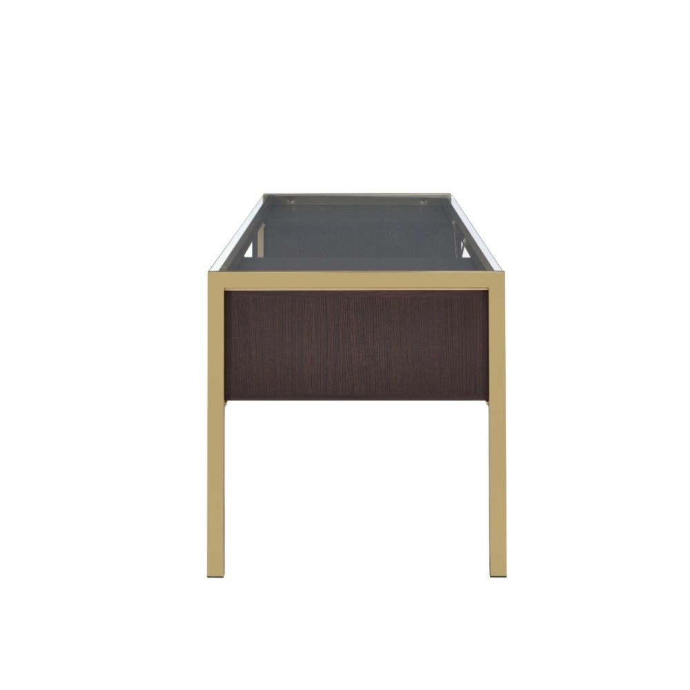 Yumia - Writing Desk - Gold & Walnut
