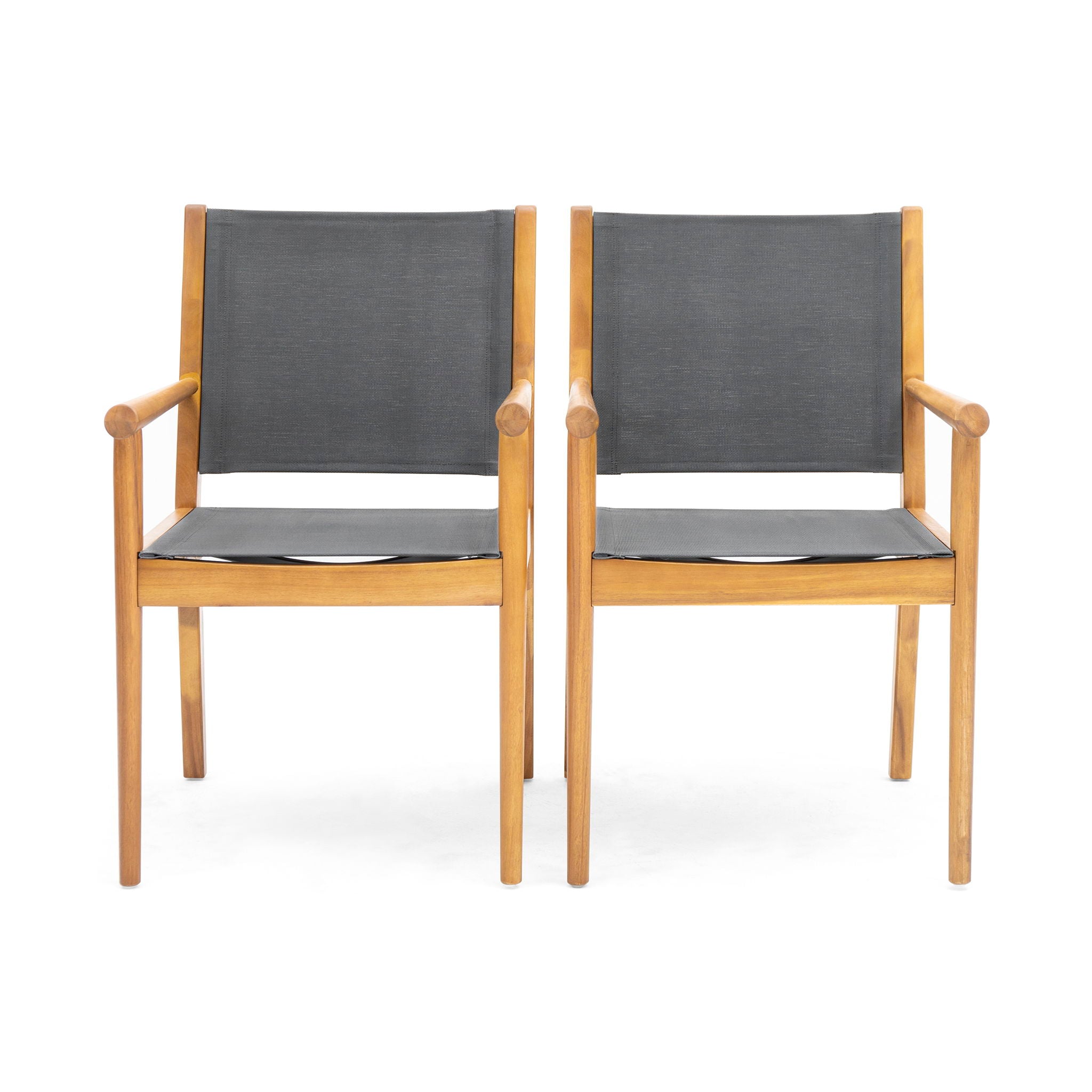 Cordoba - Dining Chair Set With Acacia Wood Frame And Textilen Upholstery (Set of 2) - Teak
