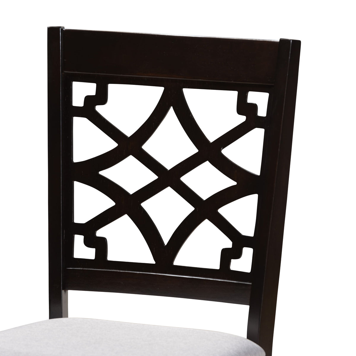 Dori Modern and Contemporary Grey Fabric Upholstered and Dark Brown Finished Wood 6-Piece Dining Set