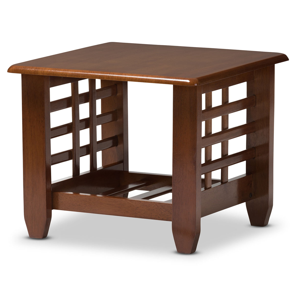 Larissa Modern Classic Mission Style Cherry Finished Brown Wood Living Room Occasional End Table