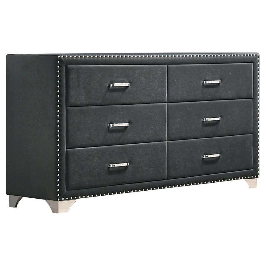 Coaster Fine Furniture Melody - 6-Drawer Upholstered Dresser | Meri Furniture