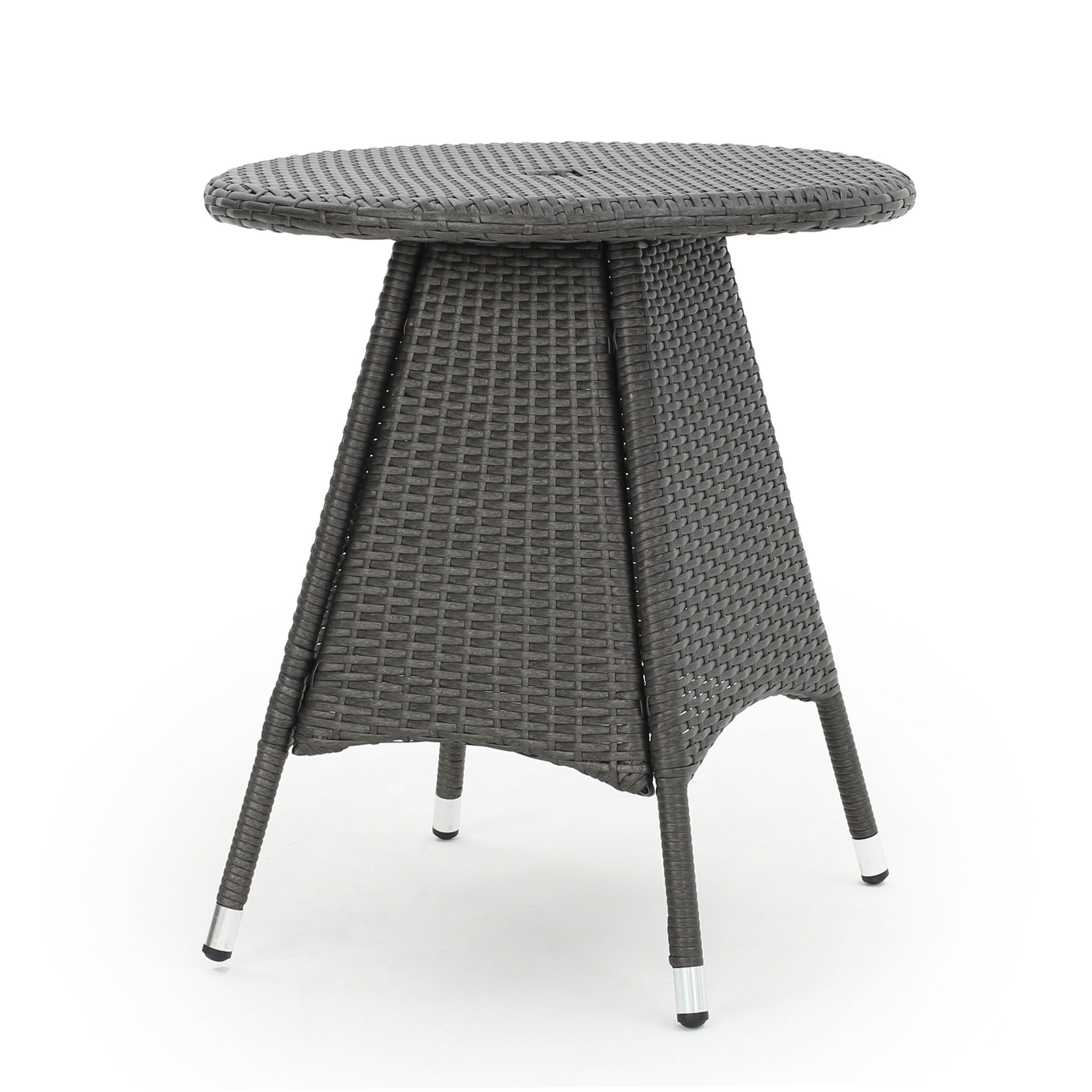 Outdoor Rattan Bistrotable With Surface Round - Gray