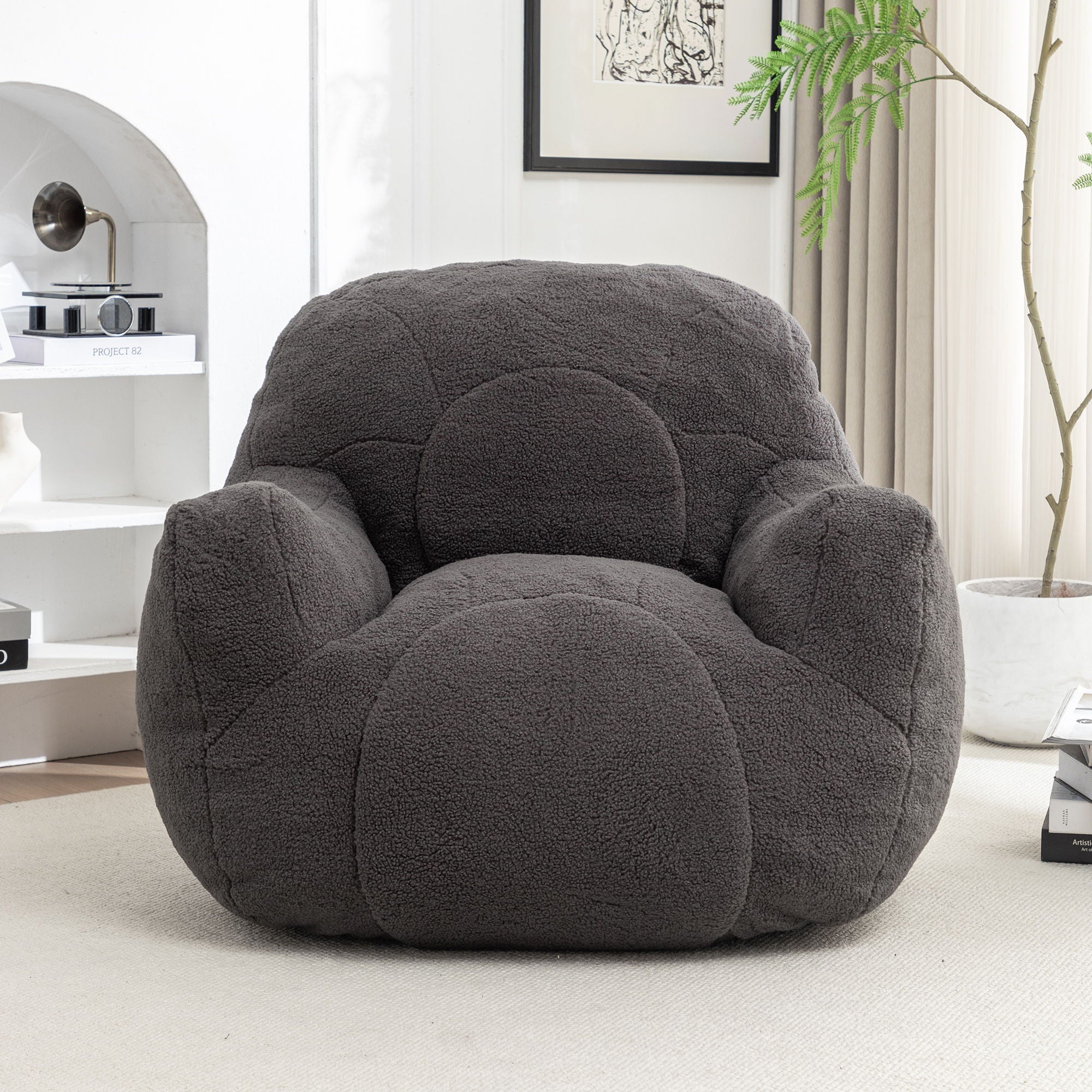 Comfy Bean Bag Chair With Filler, Fluffy And Cozy Seating