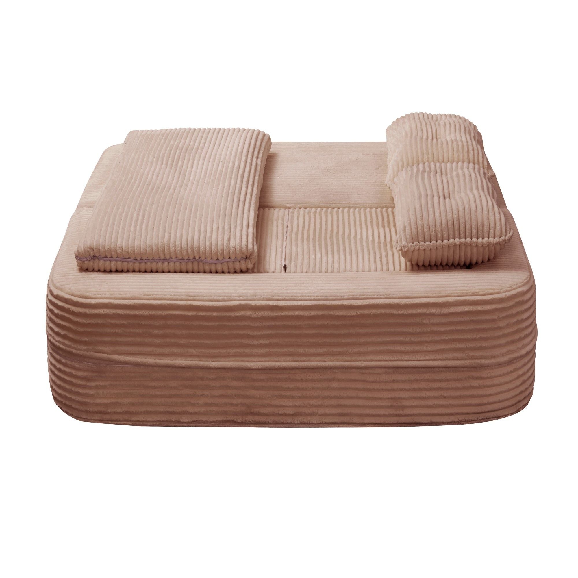 Multi Functional Sectional Sofa Bed With Independent Chaise Lounge And Functional Blanket
