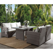 ACME Tahan - Patio Set - Fabric & 2-Tone Gray Wicker | Meri Furniture