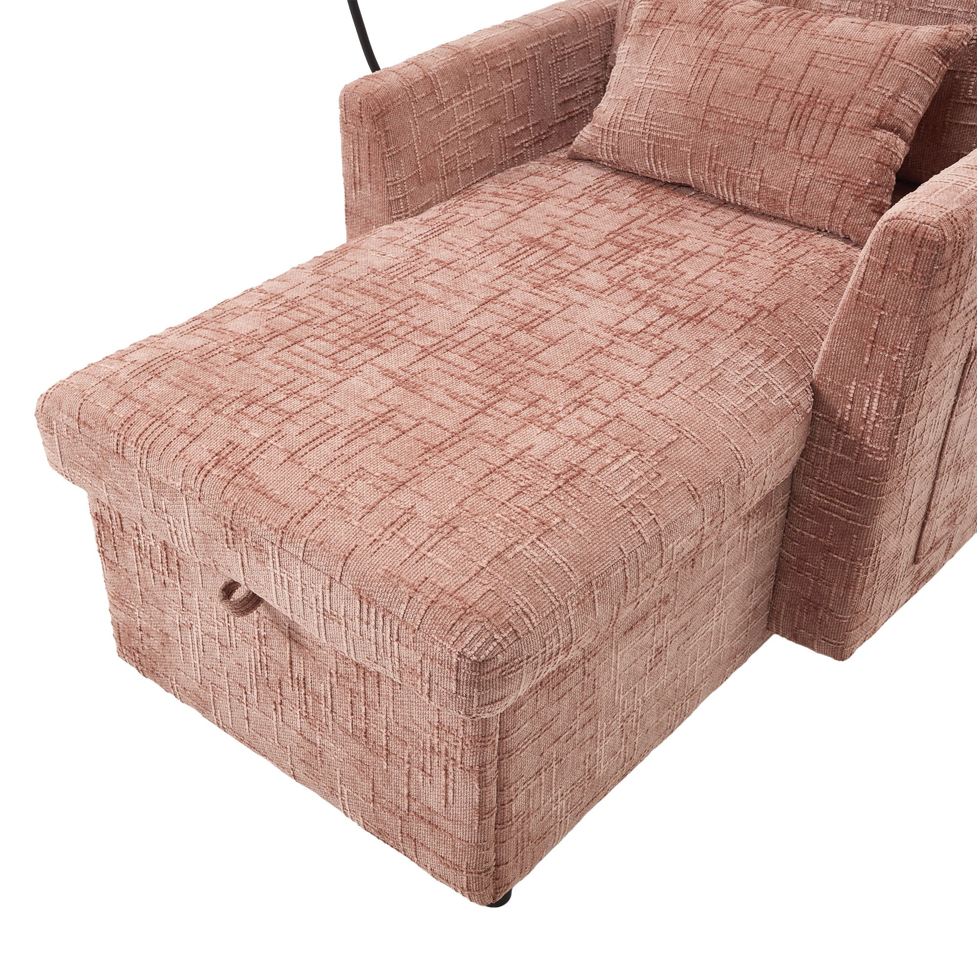 Multifunctional Chenille Recliner Sofa With Storage And Phone Bracket