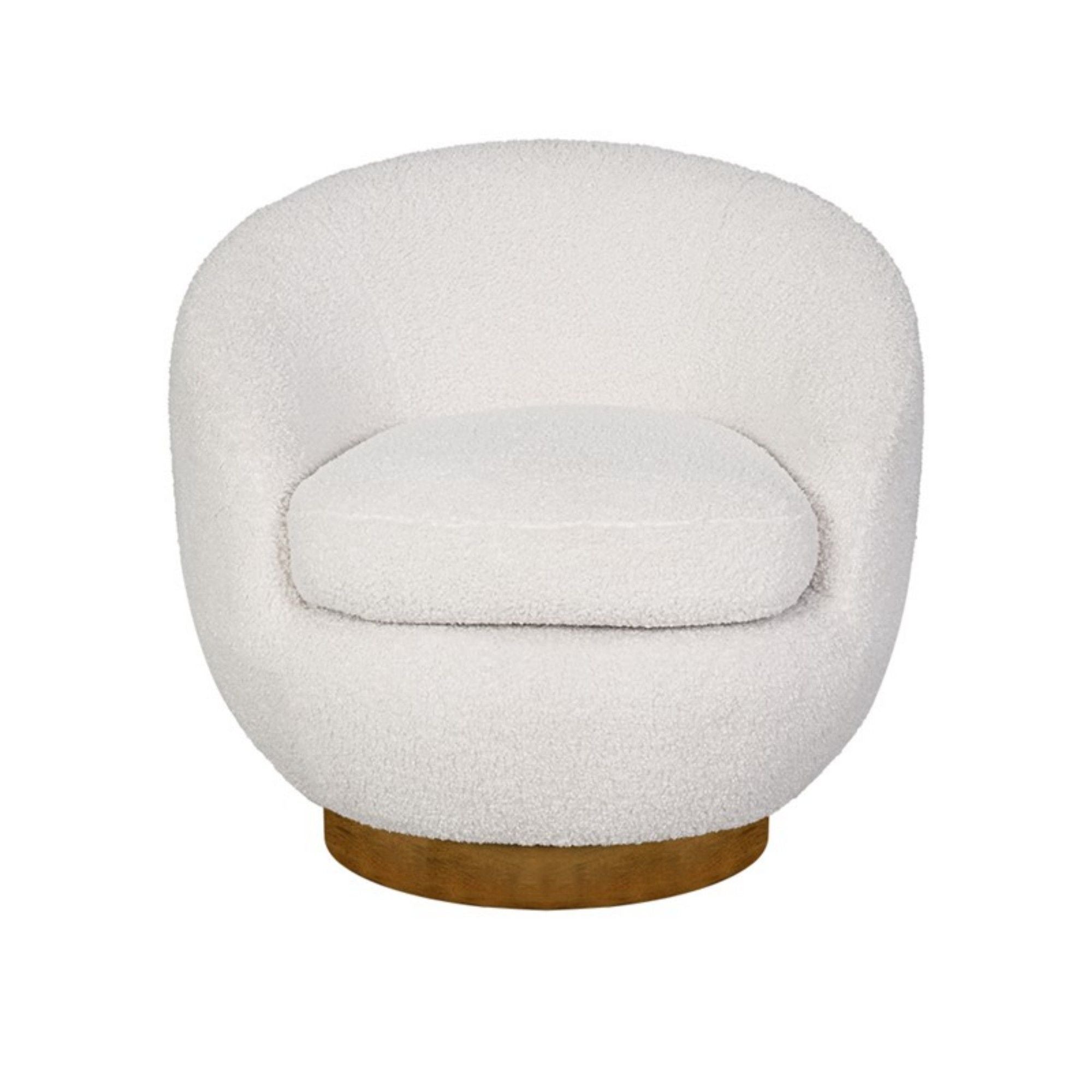 Shearling - Swivel Chair With Base Construction - Cream