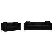 Bayberry Black Velvet Sofa Loveseat Living Room Set