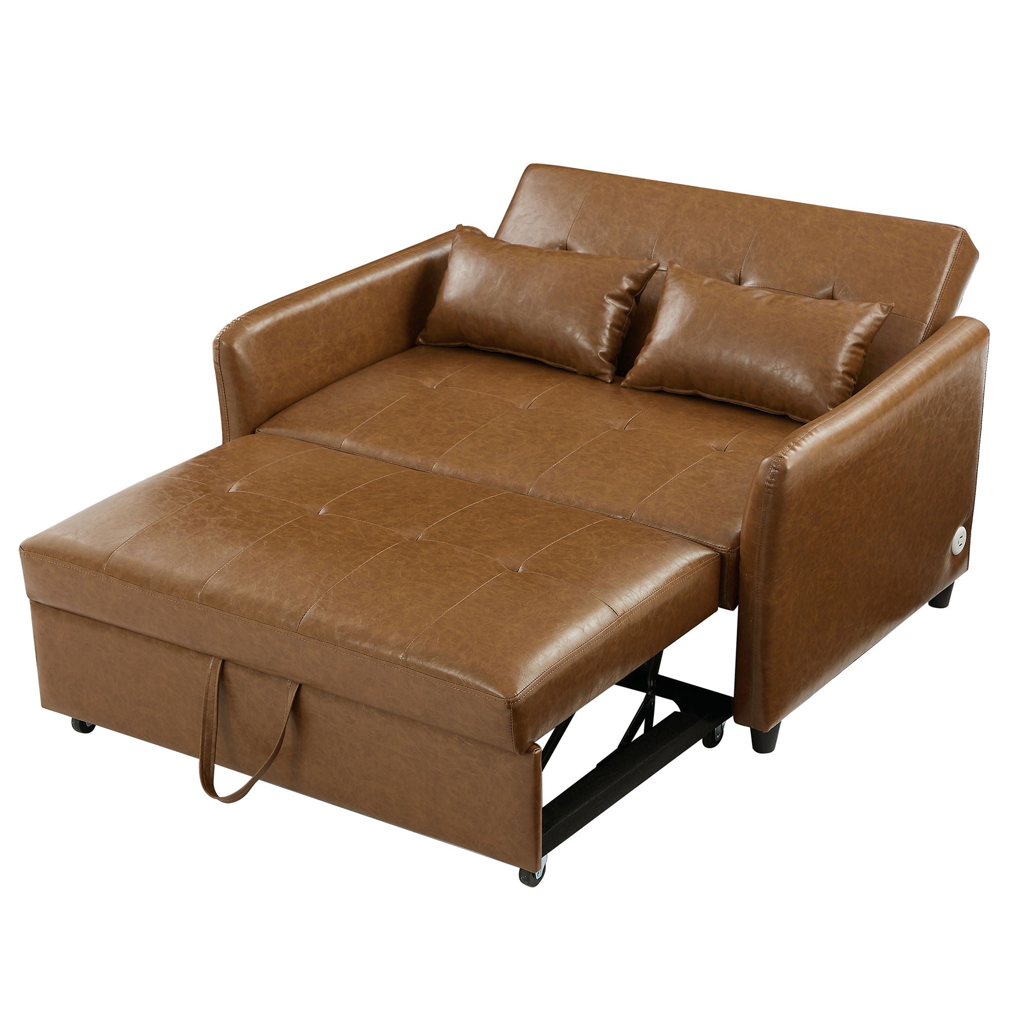 Convertible Sleeper Bed, Adjustable Oversized Armchair With 3 USB Ports