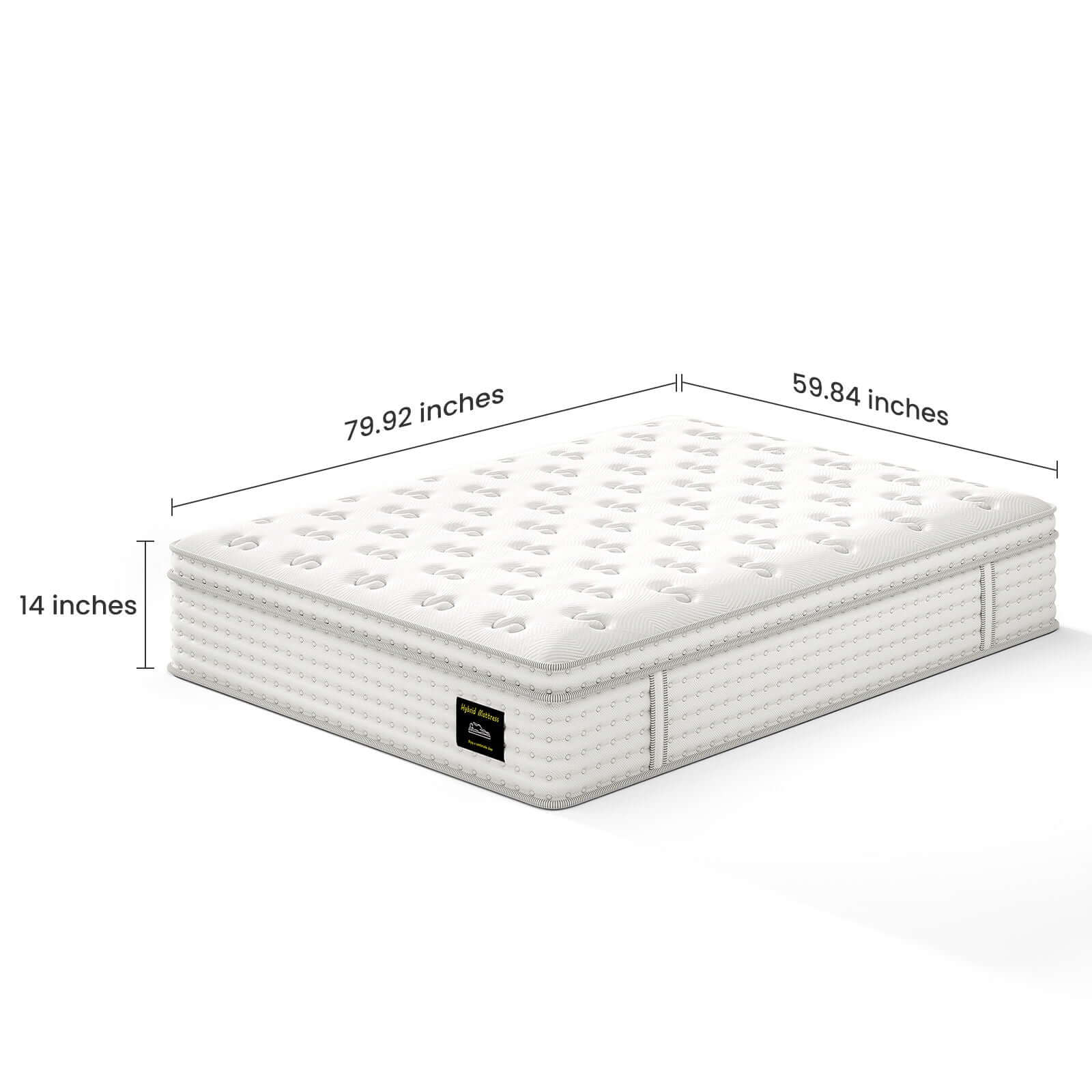 14'' Hybrid Mattress, Memory Foam & Pocket Springs For Pressure Relief