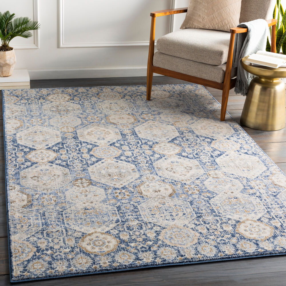 Indigo Machine Woven Rug