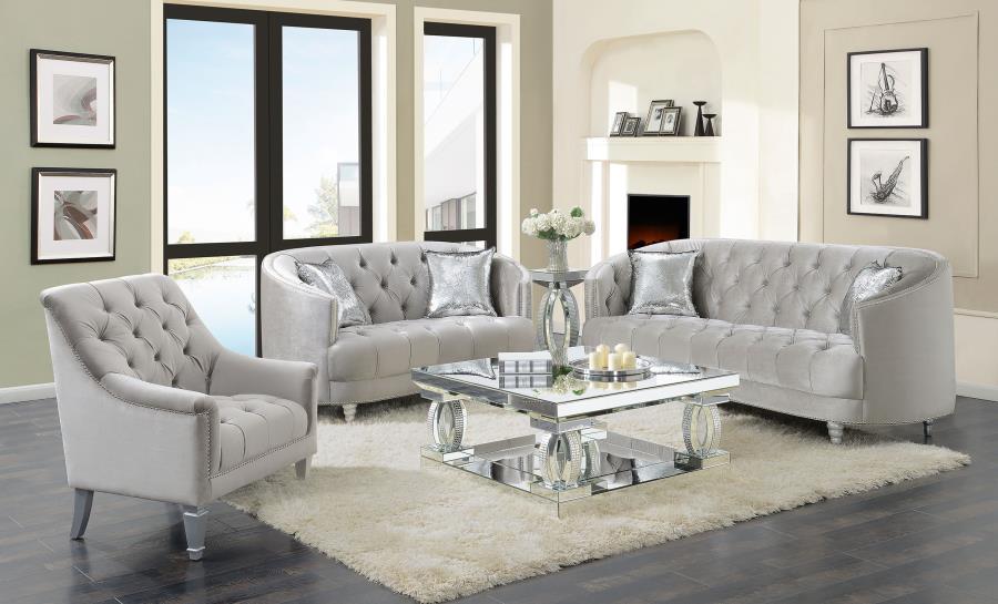 Coaster Fine Furniture Avonlea - Upholstered Sloped Arm Sofa Set Velvet | Meri Furniture