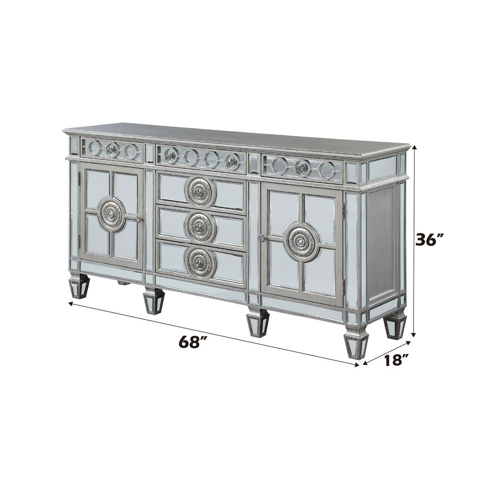 Varian - 36" Server - Mirrored & Antique Platinum