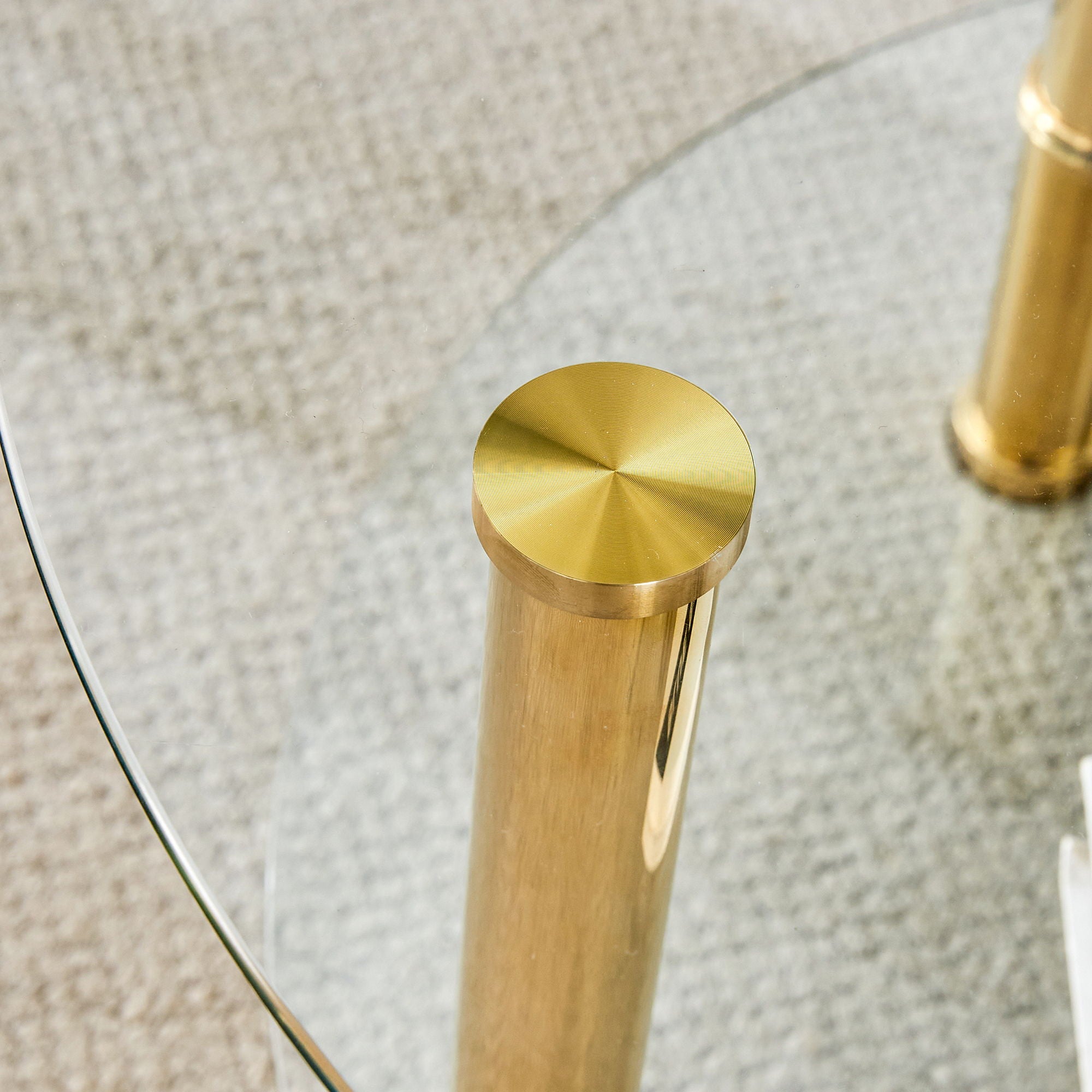 Contemporary Minimalist Double Layer Tempered Glass Coffee Table