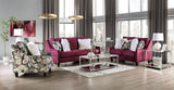 Furniture of America Jillian - Sofa - Plum / Ivory / White | Meri Furniture