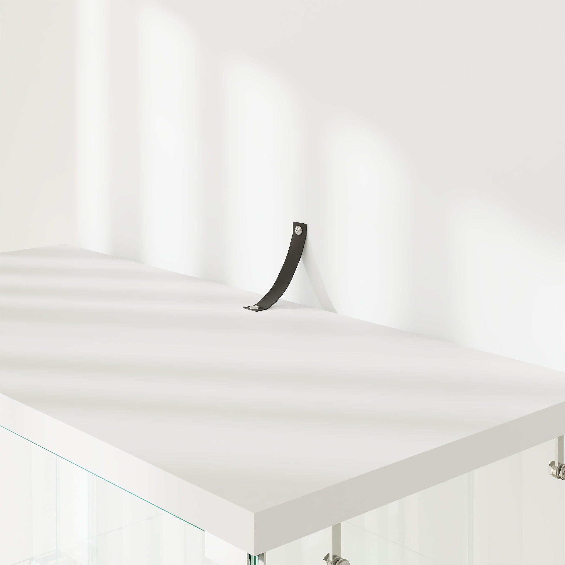 Glass Display Cabinet With LED Lights, Tempered Glass Doors, Large Drawers, 2 Door Storage Case With 4 Shelves - Natural / White