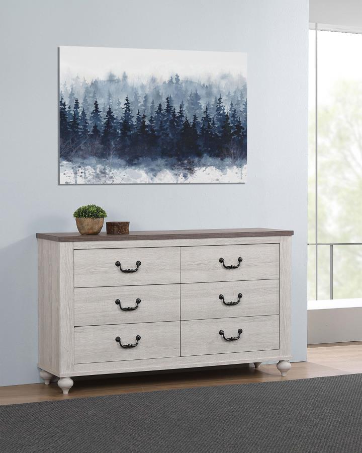 Coaster Fine Furniture Stillwood - 6-Drawer Dresser - Vintage Linen | Meri Furniture
