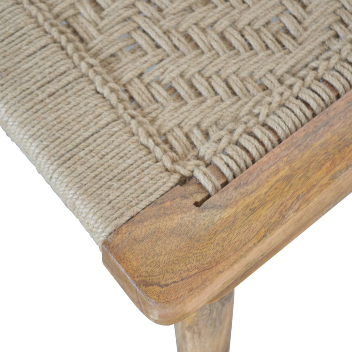 Woven Raised Back Stool - Oak