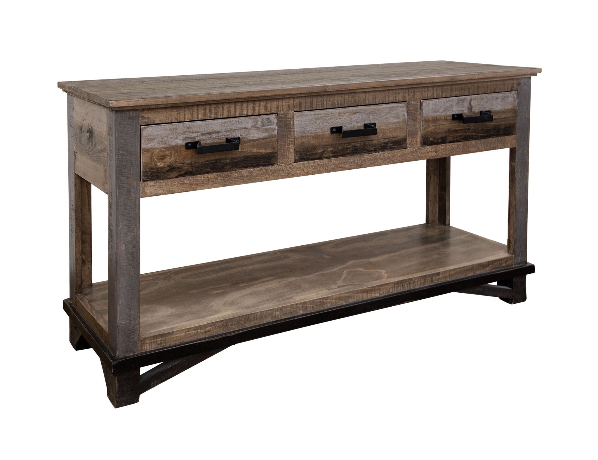 Loft - Sofa Table With 2 Drawers - Two Tone Gray / Brown