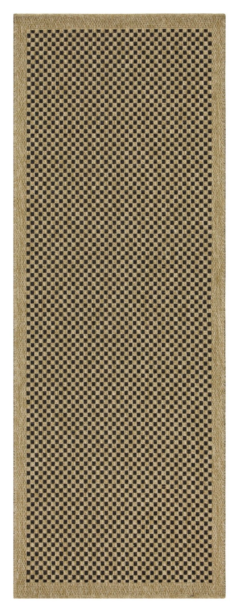 Earth - 5'3" X 7'3" Indoor, Outdoor Area Rug, Polypropylene - Jute / Black