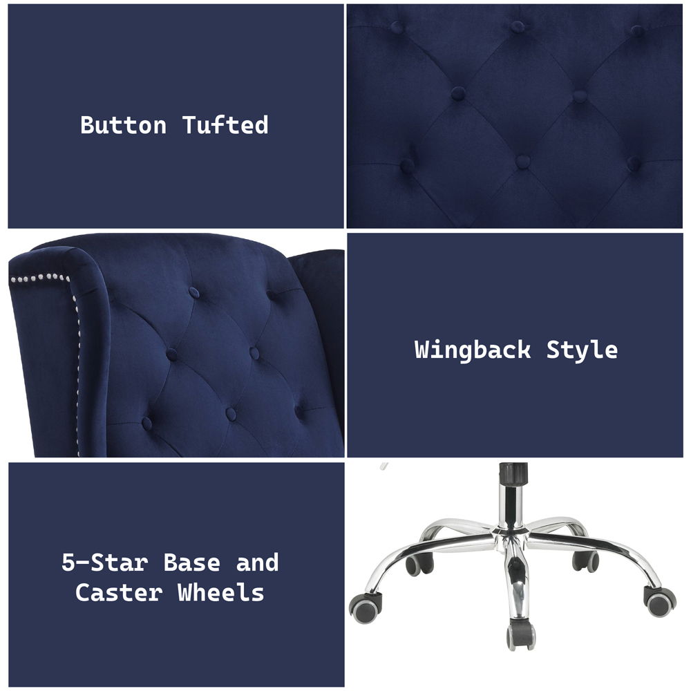Jamesia - Office Chair - Midnight Blue Velvet