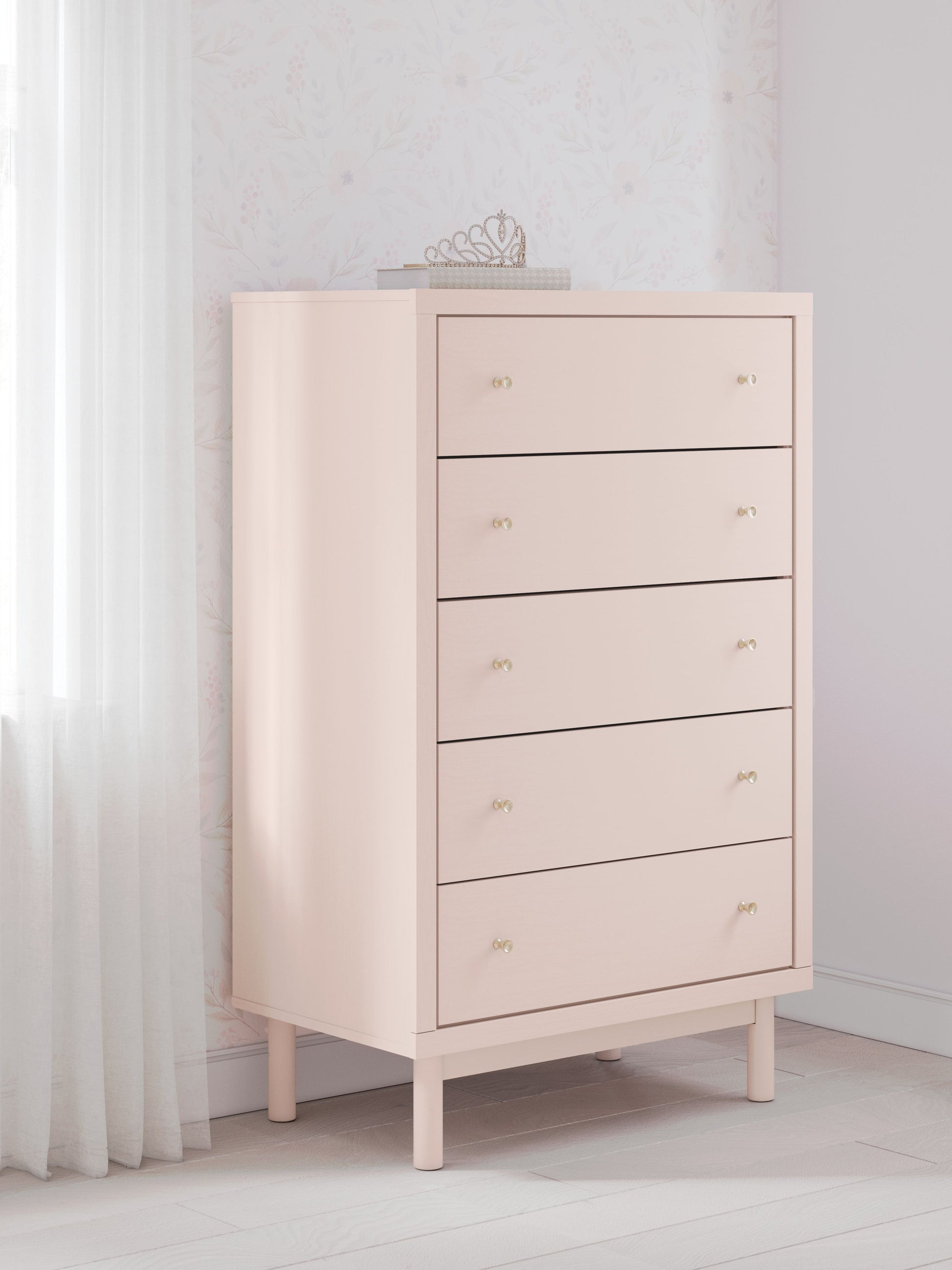 Signature Design by Ashley® Wistenpine - Blush - Five Drawer Chest | Meri Furniture