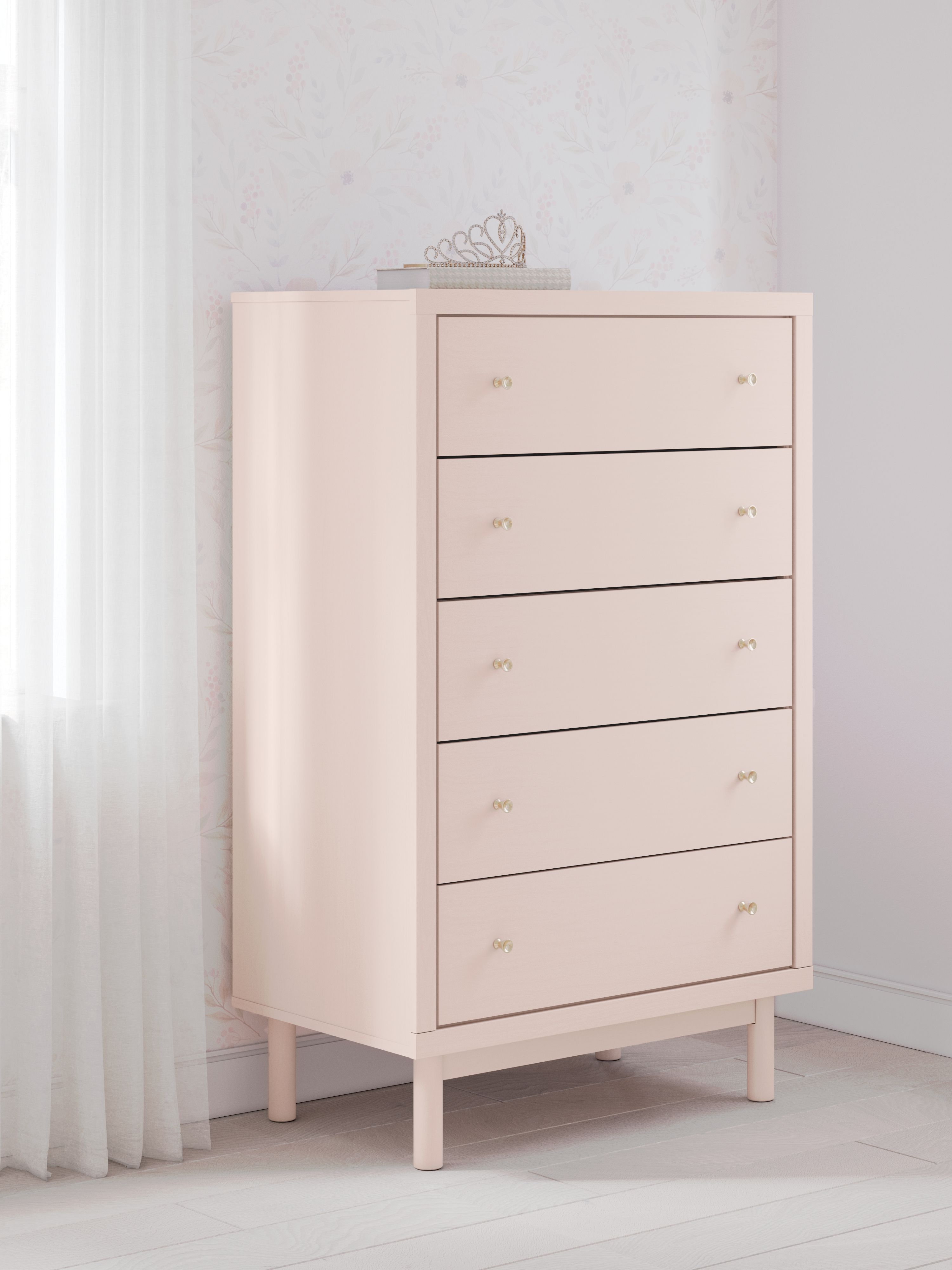 Signature Design by Ashley® Wistenpine - Blush - Five Drawer Chest | Meri Furniture
