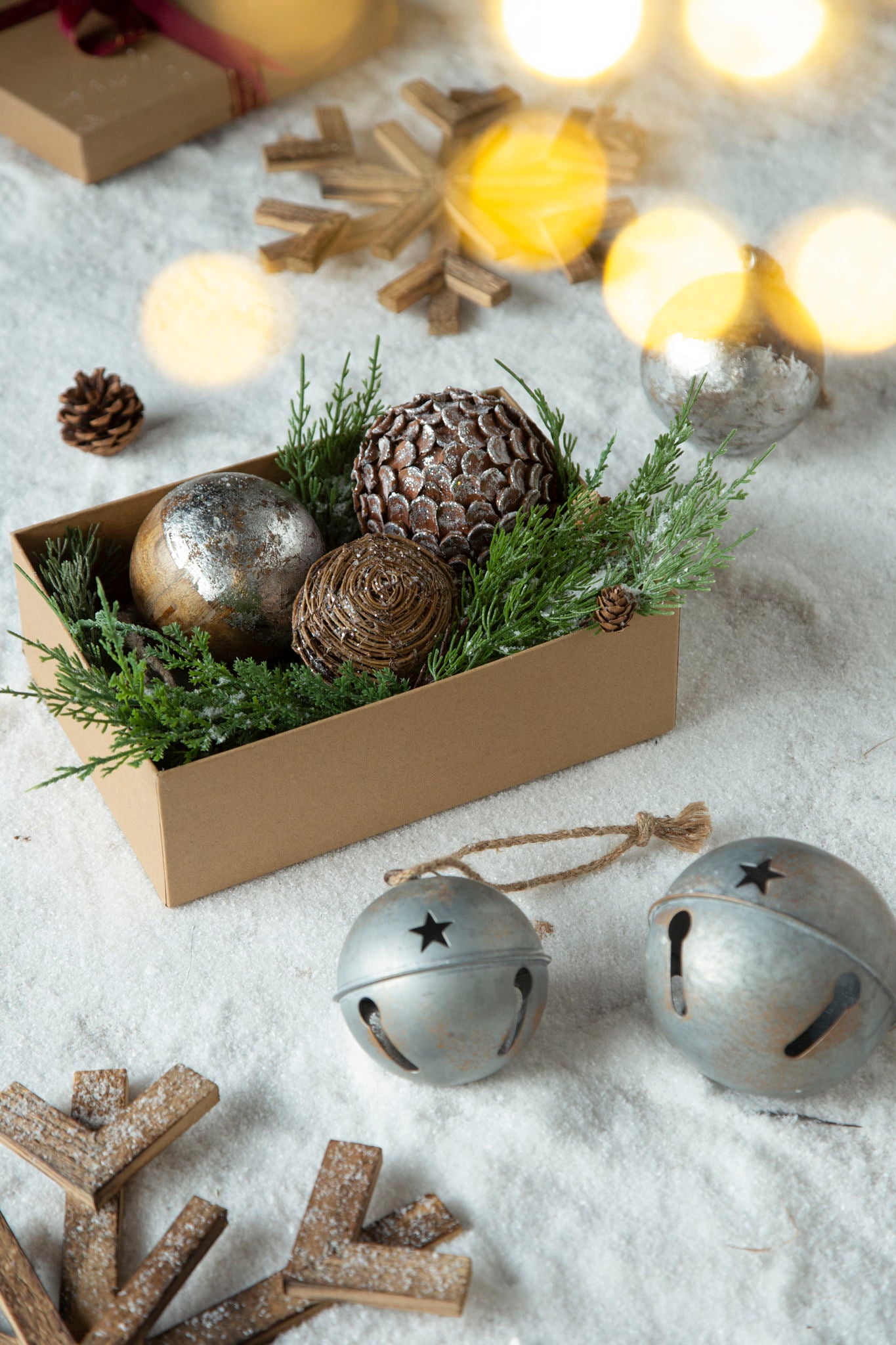 Christmas Ball Ornaments, Wood Decorative Hanging Ball Christmas Tree Ornaments For Holiday Party Decorations