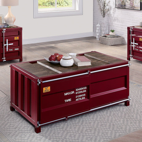 Furniture of America Dicargo - Coffee Table - Red | Meri Furniture