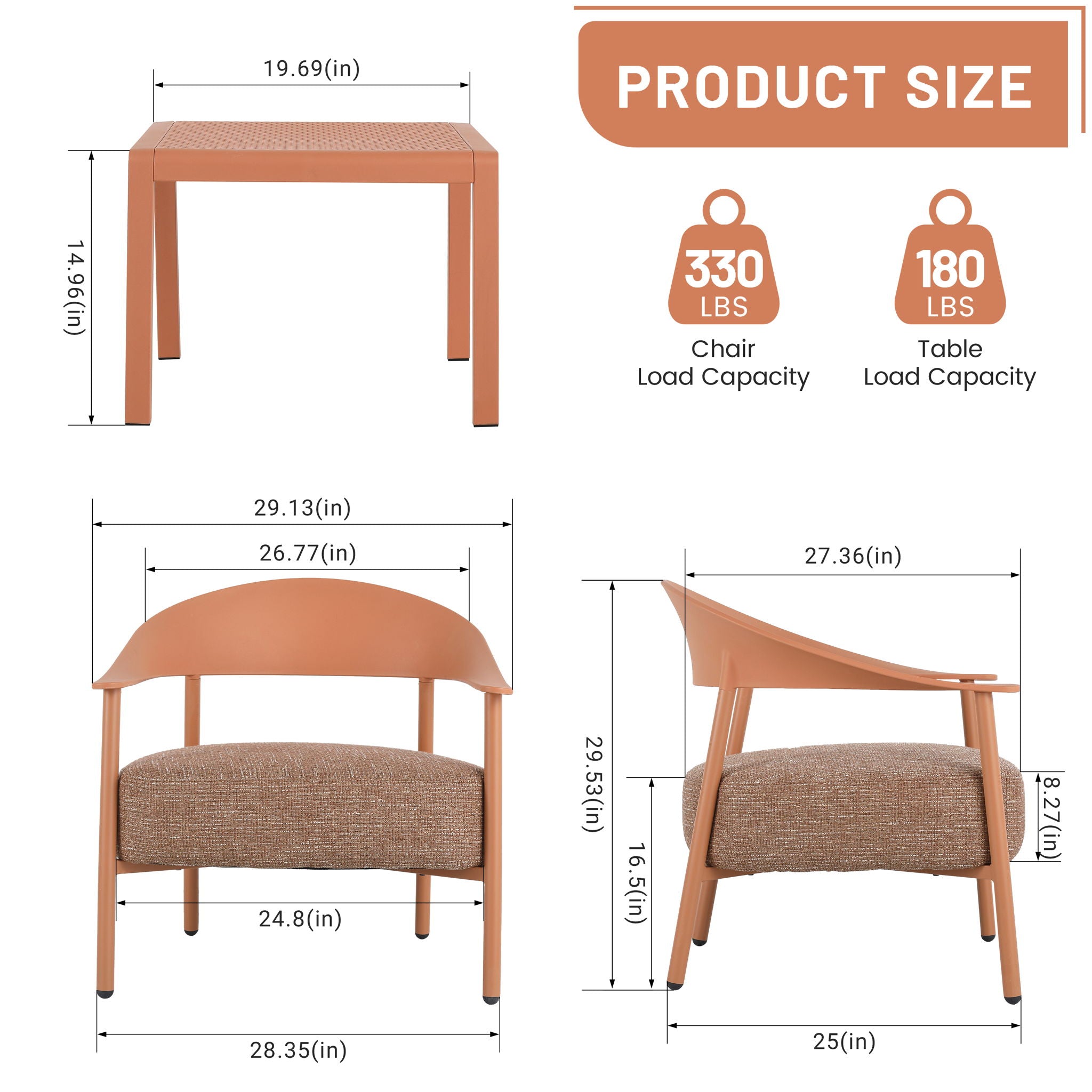 Furniture Set With Seat Cushions, Sturdy And Durable