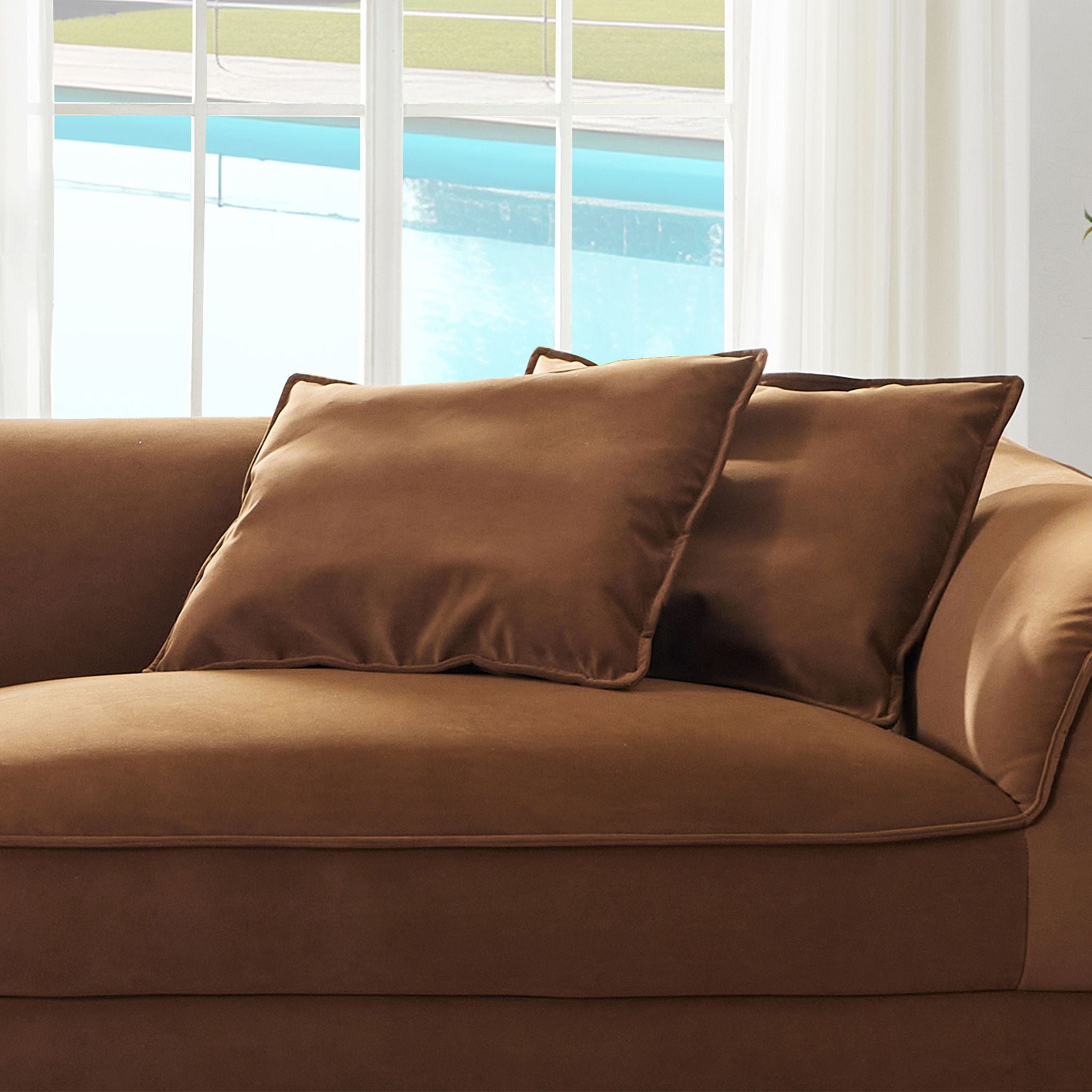 Nordic Modern Sofa With Removable Pillowcase, High Density Sponge Filling, 4 Throw Pillows