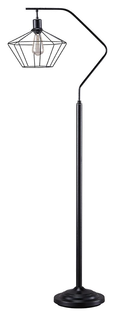 Ashley Furniture Makeika - Black - Metal Floor Lamp | Meri Furniture