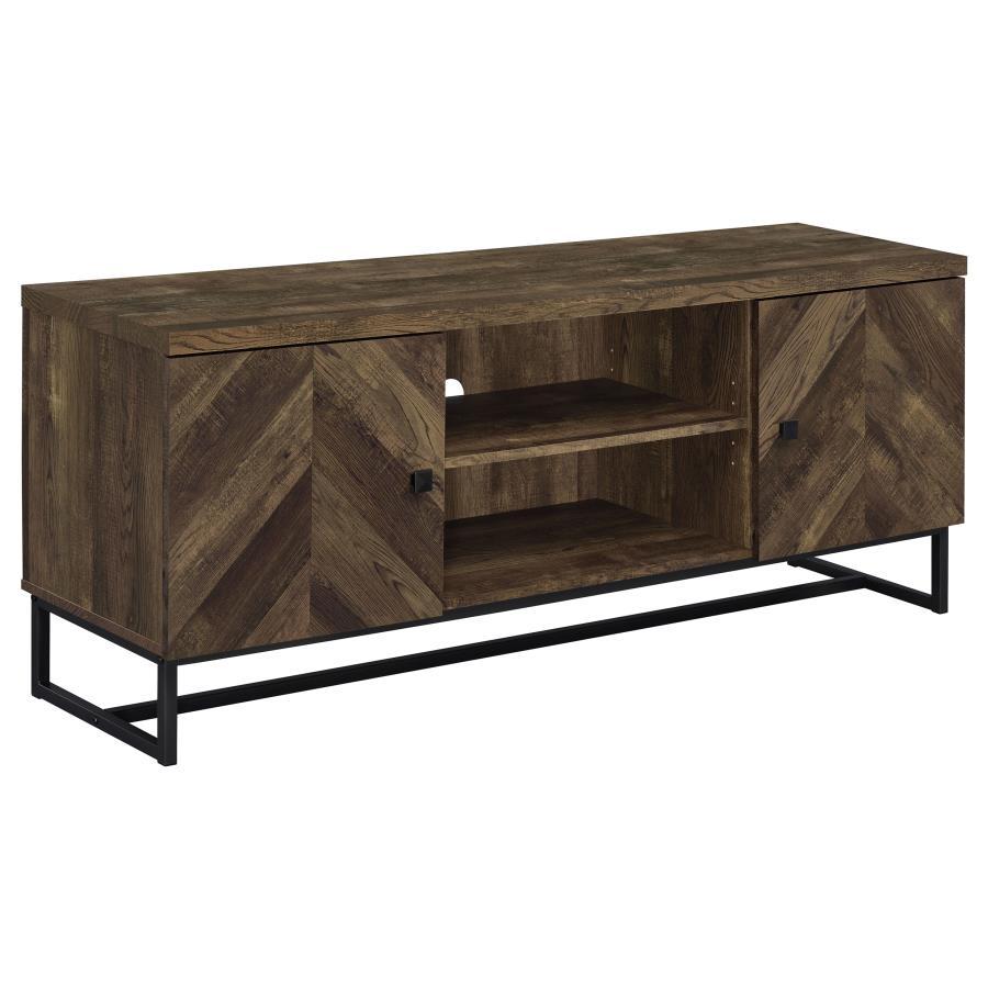Coaster Fine Furniture Myles - 2 Door Engineered Wood TV Stand - Rustic Oak | Meri Furniture