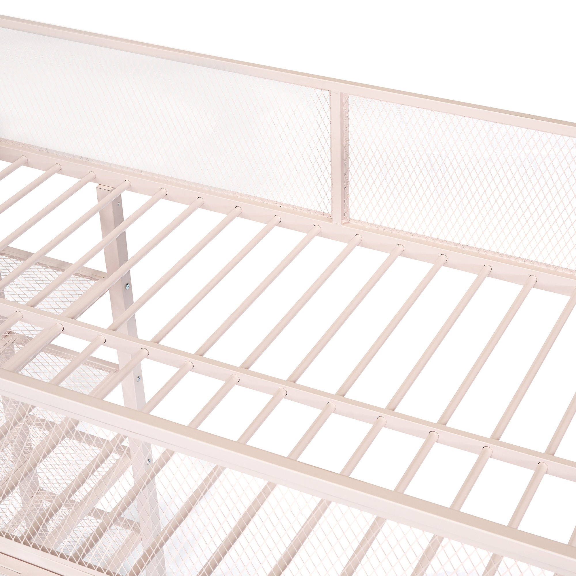 Loft Bed With 4 Tier Shelves And Storage