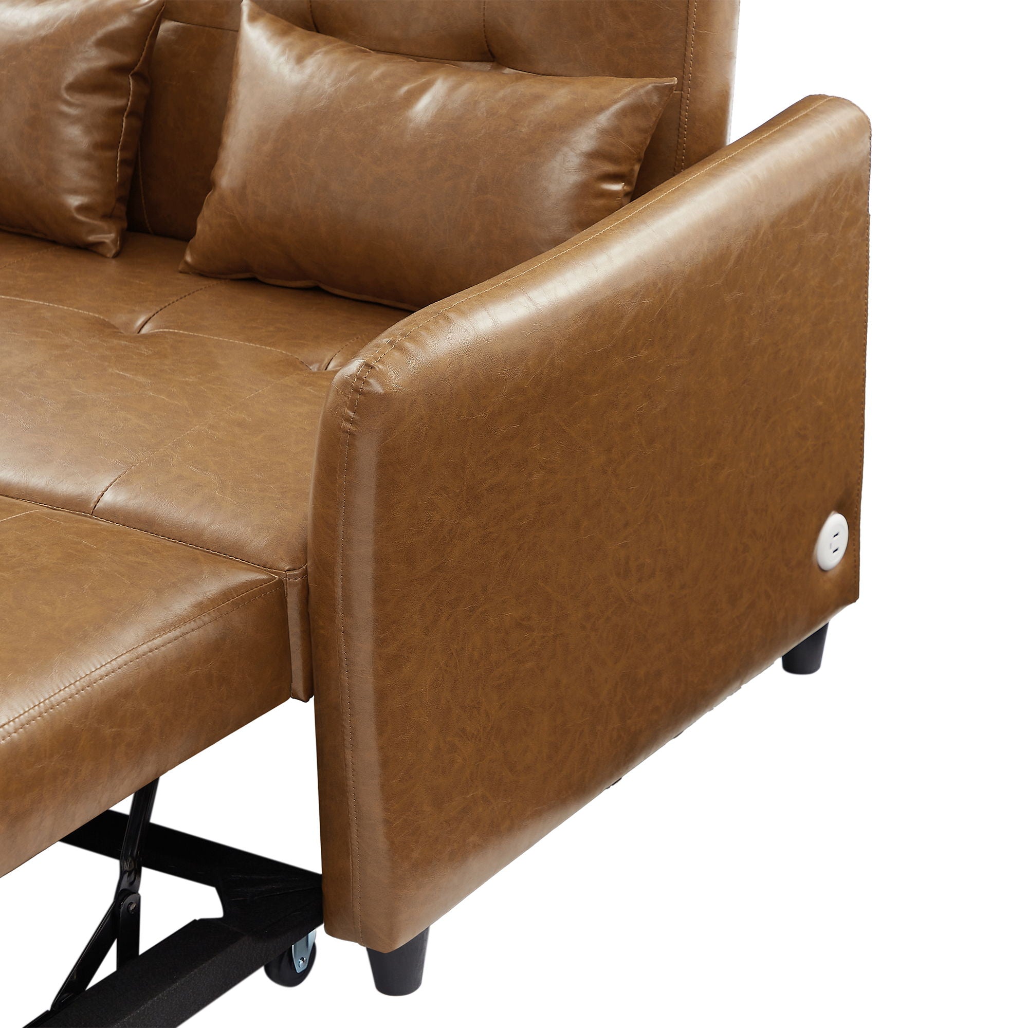 Convertible Sleeper Bed, Adjustable Oversized Armchair With 3 USB Ports