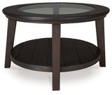Signature Design by Ashley® Celamar - Dark Brown - Oval Cocktail Table | Meri Furniture