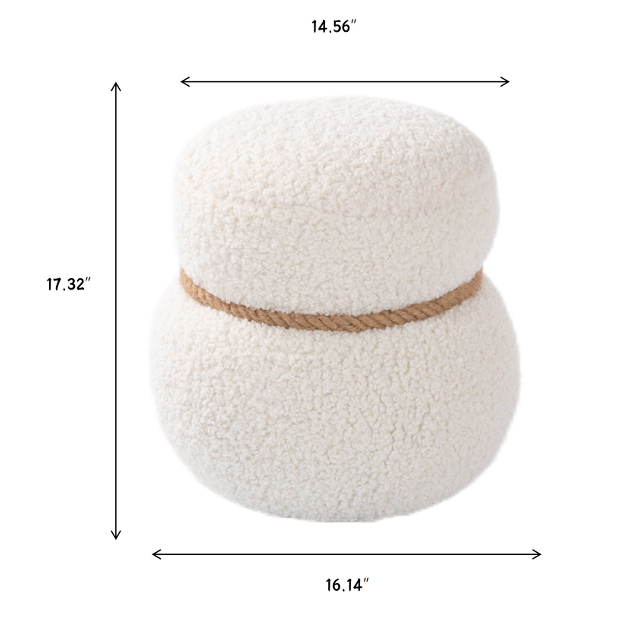 Snowman Stool With Cushion And Solid Wood Frame