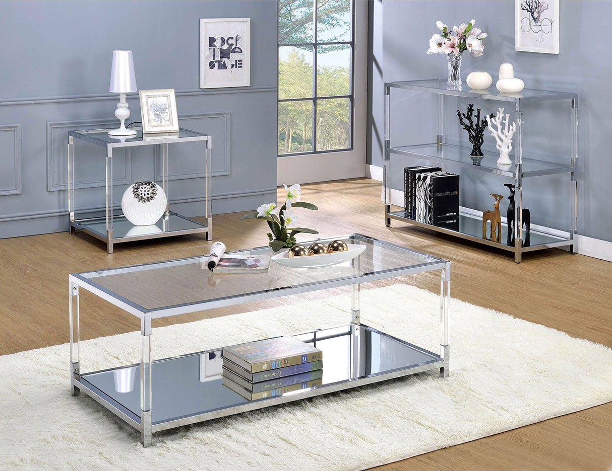 Ludvig - Coffee Table - Chrome / Clear