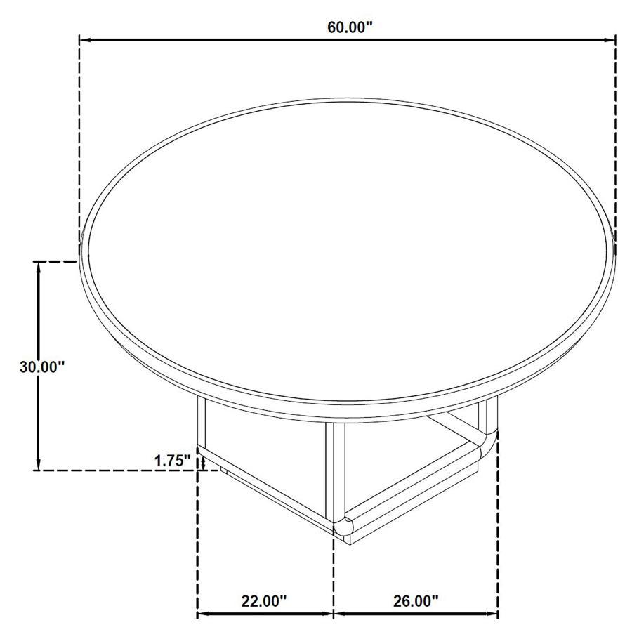 Leandro - 60" Round Dining Table - Burnished Black