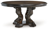 Signature Design by Ashley® Maylee - Dark Brown - Dining Table | Meri Furniture
