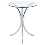 Eloise - Round Glass Top Accent Side Table - Chrome