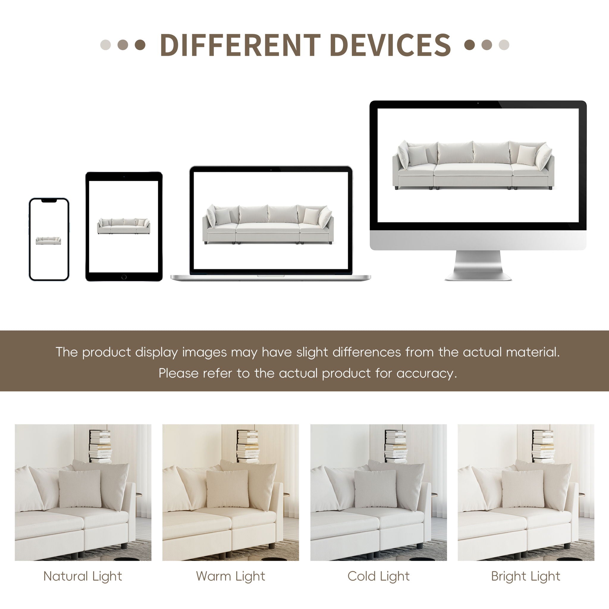 Modern Modular Sectional Oversized Couch Set With Pillows, Minimalist Style Wide Seat Comfy Sofa