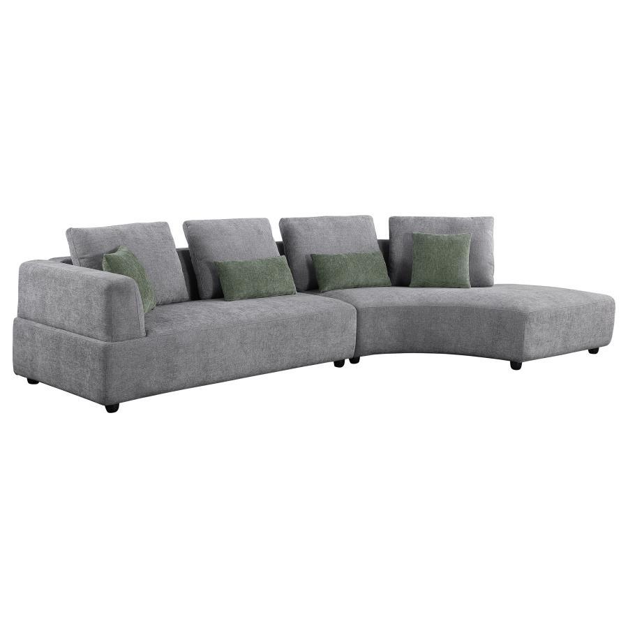 Toscano - 1Upholstered Sectional Sofa - Gray