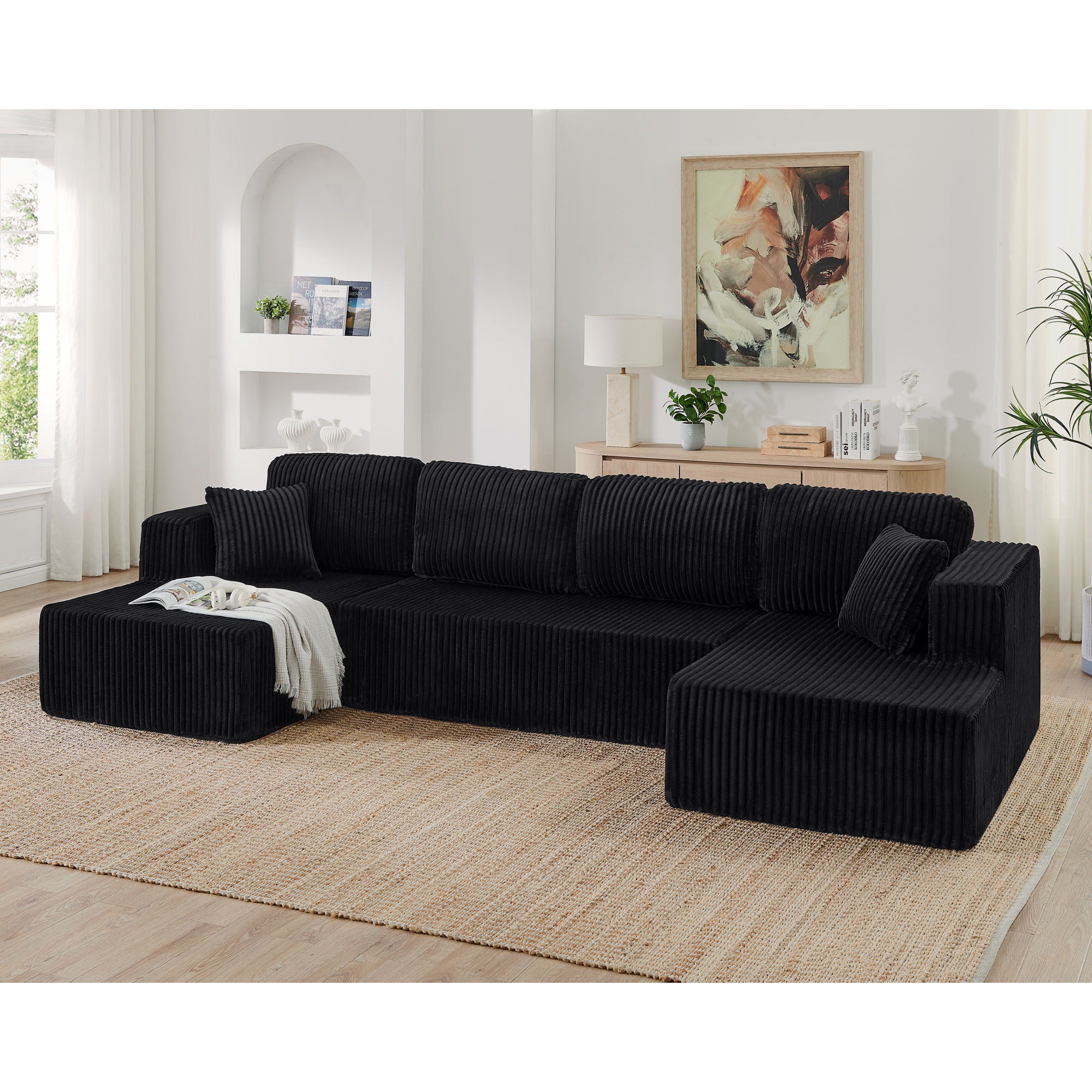 Modern Minimalist U - Shape Modular Sectional Sofa