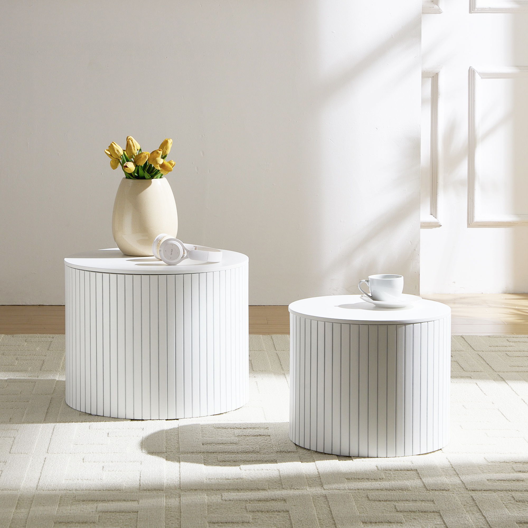 Handcrafted Nested Table Set, 2 Pieces