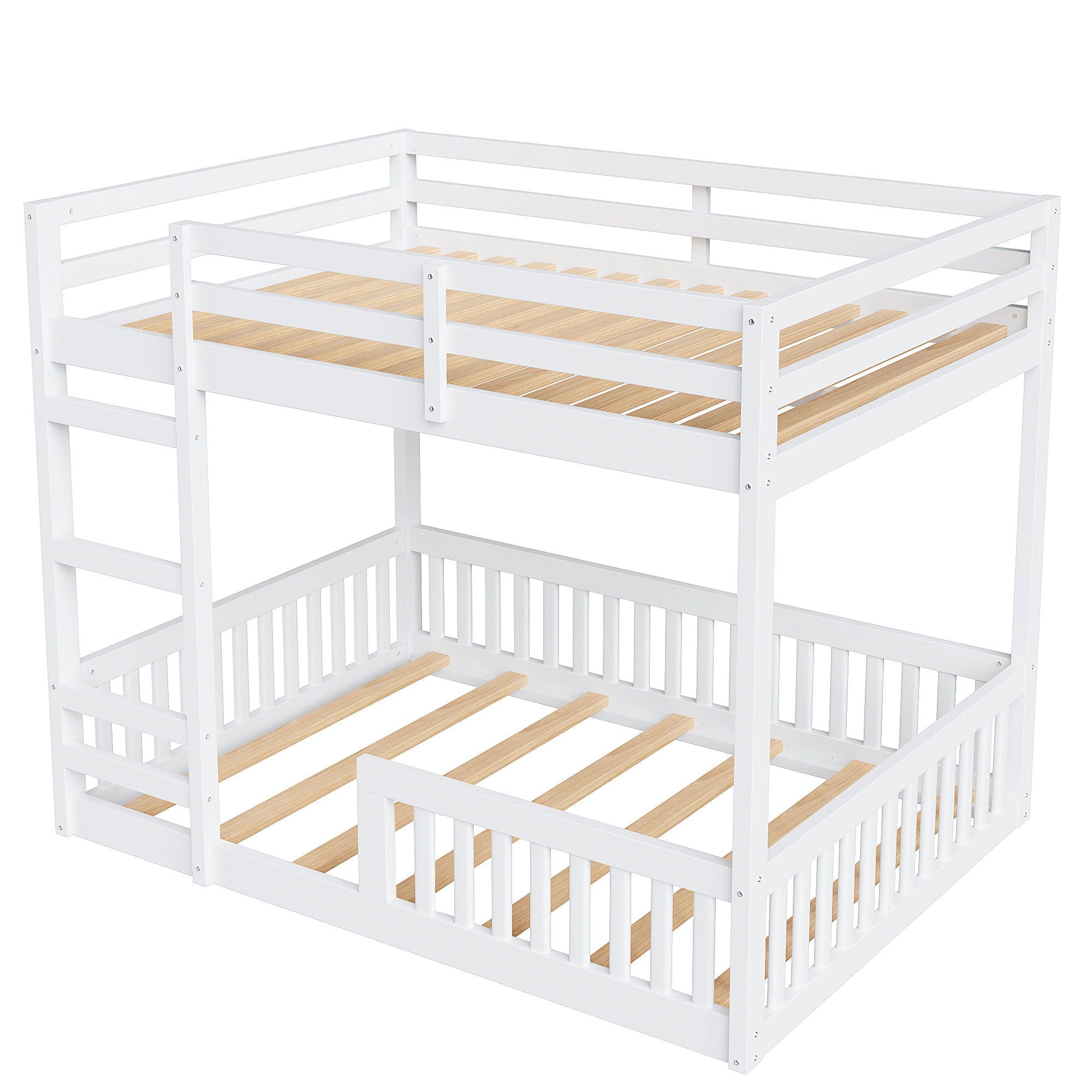 Stylish Bunk Bed With Ladder And Guardrails