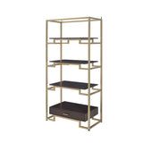 Yumia - Bookshelf - Gold & Clear Glass