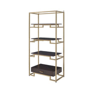 ACME Yumia - Bookshelf - Gold & Clear Glass | Meri Furniture